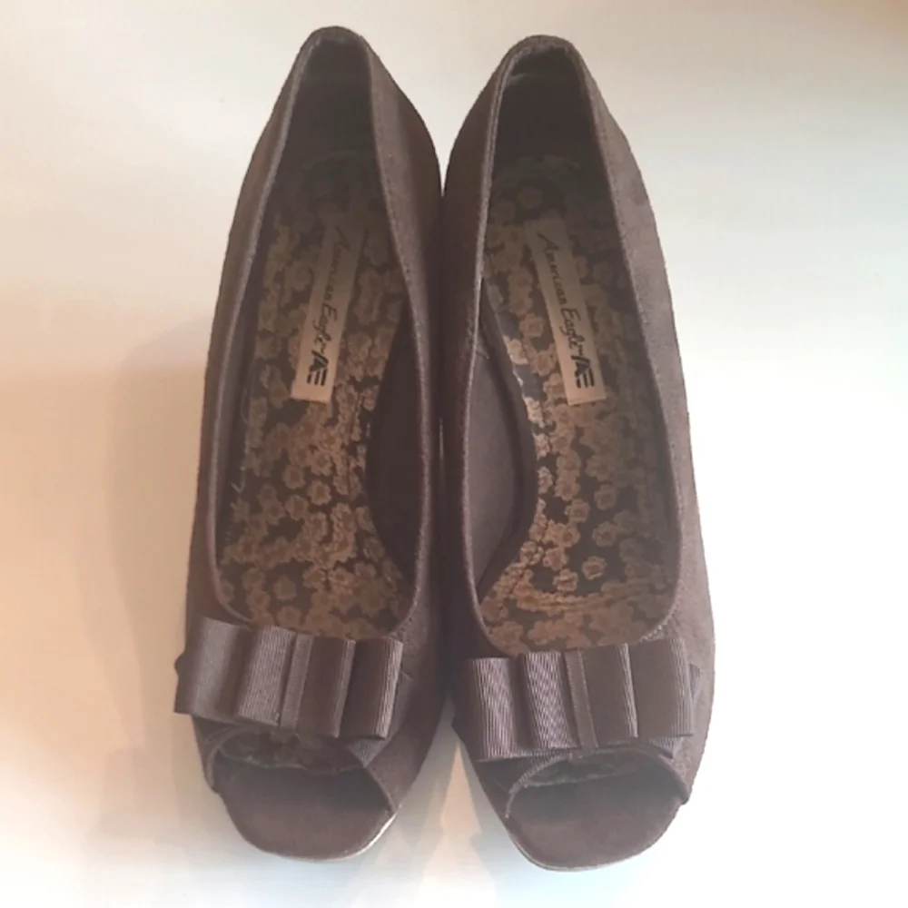 American Eagle Peep Toe Wedge Ballet Slip On 3.5